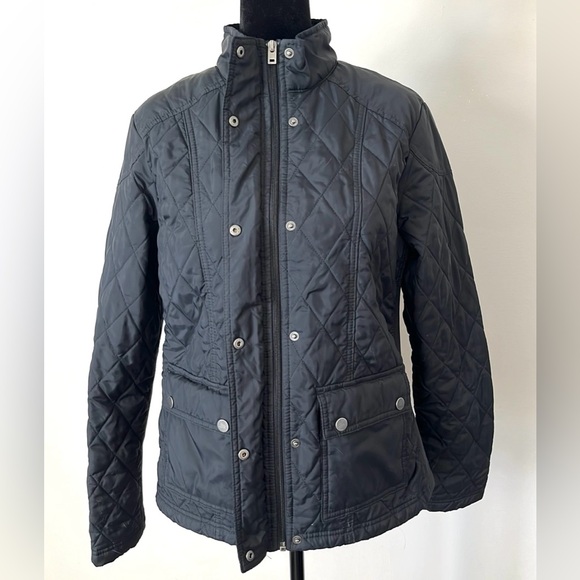 A New Day Black Quilted Jacket Pockets
Snaps Zipper Front Women Size Medium - Picture 6 of 11